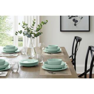 StyleWell 16-Piece Stoneware Beaded Edge Dinnerware Set in Seabreeze (Service for 4) HD2112014