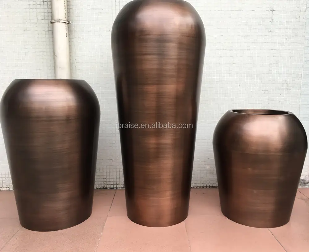 Garden Supplies Modern Indoor flower pot Tall Gold stainless steel flower vase / copper planters large outdoor