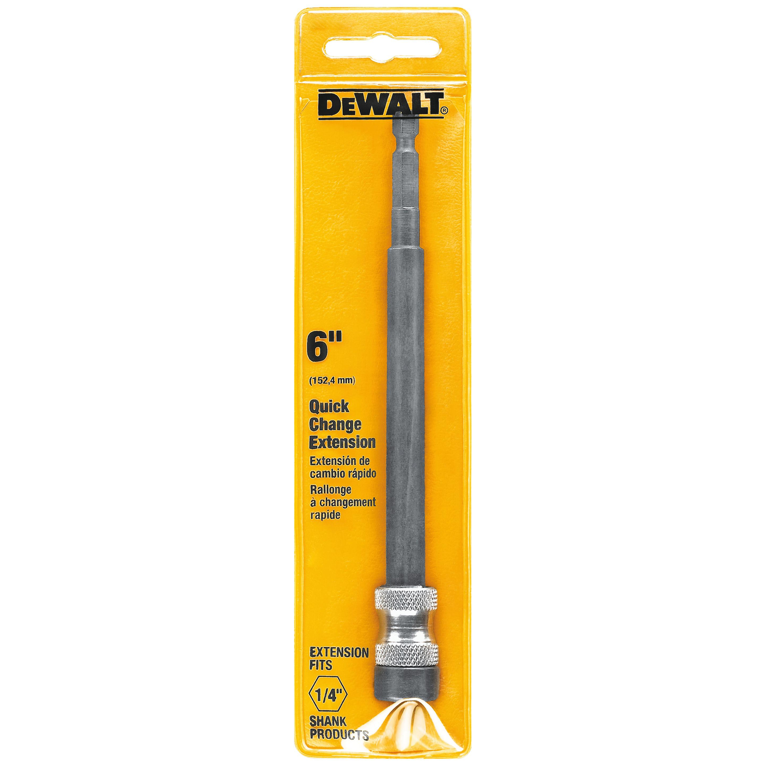 DW 6 in. Alloy Steel Bit Extension 1/4 in. Quick-Change Hex Shank 1 pc