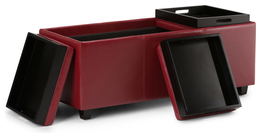 Avalon 42 quotContemporary Storage Ottoman   Contemporary   Footstools And Ottomans   by Simpli Home Ltd.  Houzz