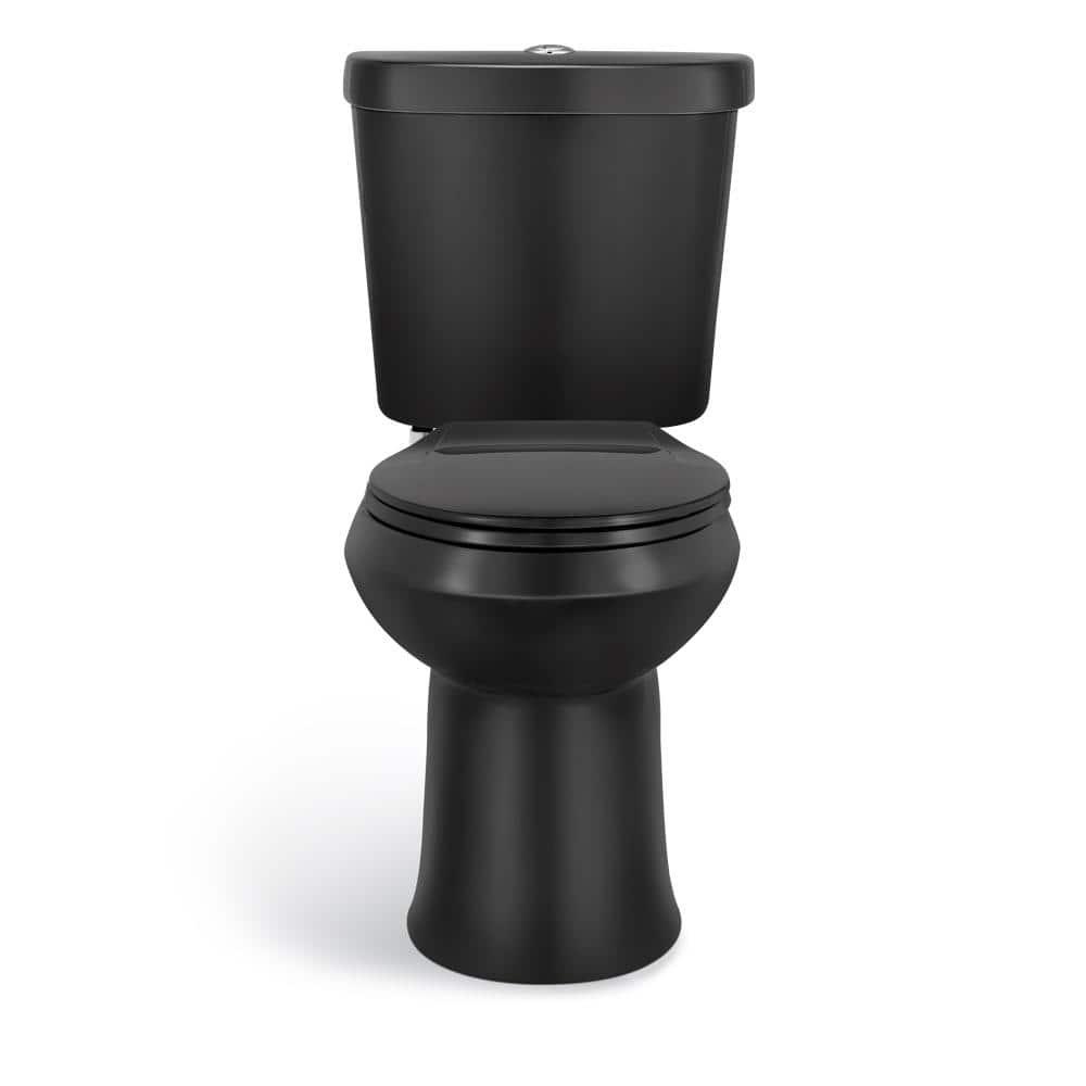 Glacier Bay 2piece 11 GPF16 GPF High Efficiency Dual Flush Elongated Toilet in Black