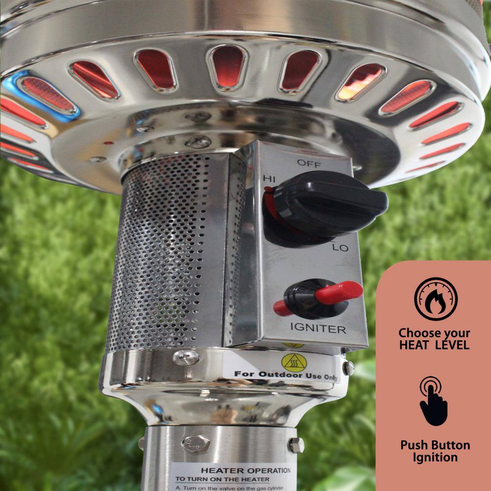 Outdoor 41,000 BTU Bronze Steel Propane Heater with Wheels ZQ-B01050161