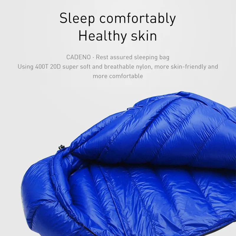 High Quality Outdoor Camping Hiking Waterproof Goose Down Mummy Sleeping Bag For Cold Weather Winter