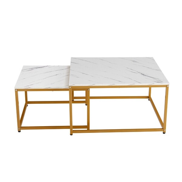 MarbleandMetal Nesting Coffee Tables Set(2pc)