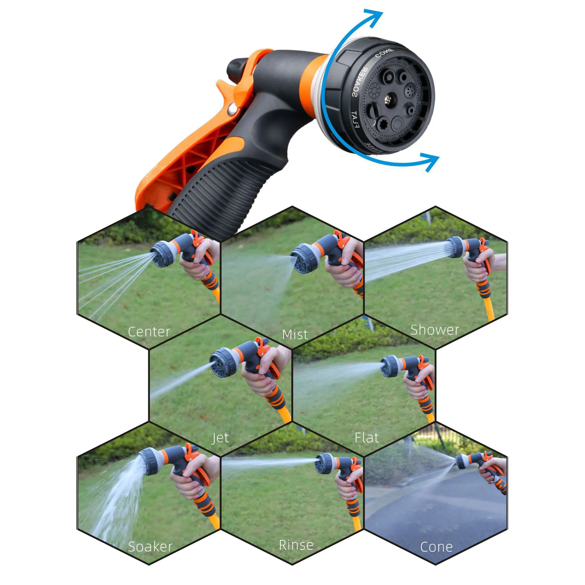 Easy Install Garden Supplies Garden Hose Nozzle Spray Garden Gun Sprayer For Water Irrigation