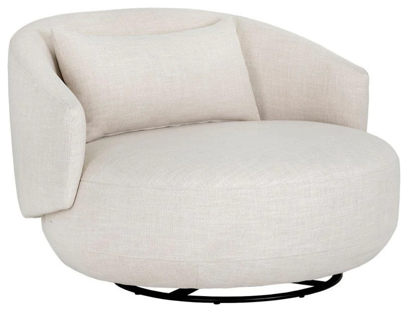 Nevina Swivel Lounge Chair  Effie Linen   Contemporary   Indoor Chaise Lounge Chairs   by Virgil Stanis Design  Houzz