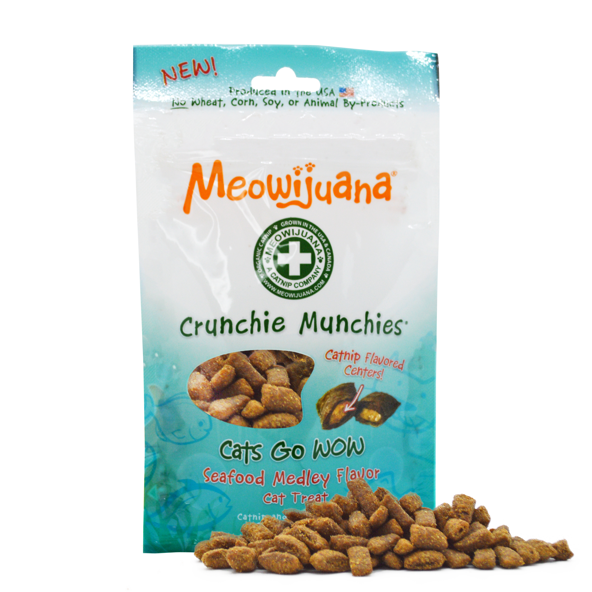 Meowijuana Crunchie Munchies Seafood Medley Cat Treat