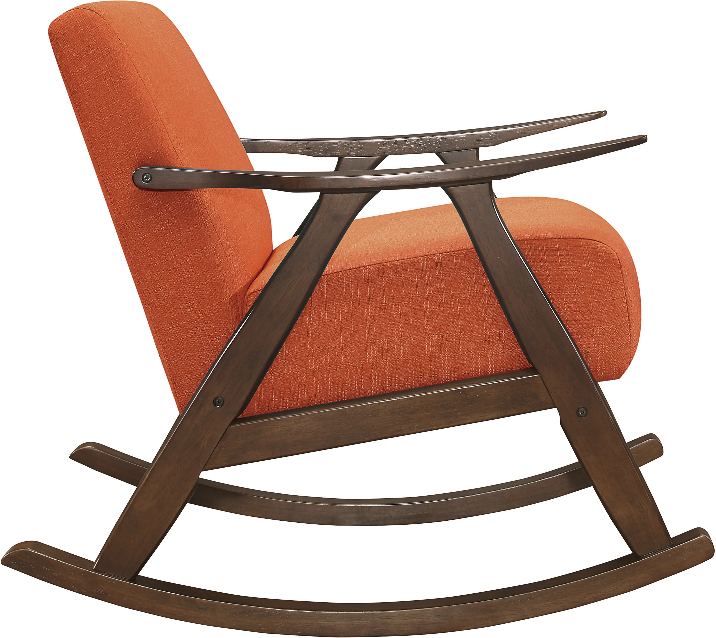 Waithe Orange Exposed Wood Rocking Chair