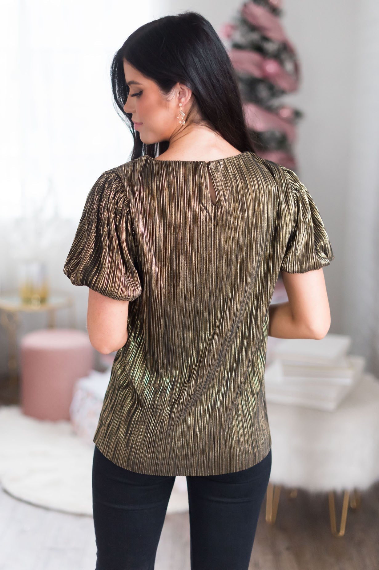 Peace on Earth Modest Metallic Top