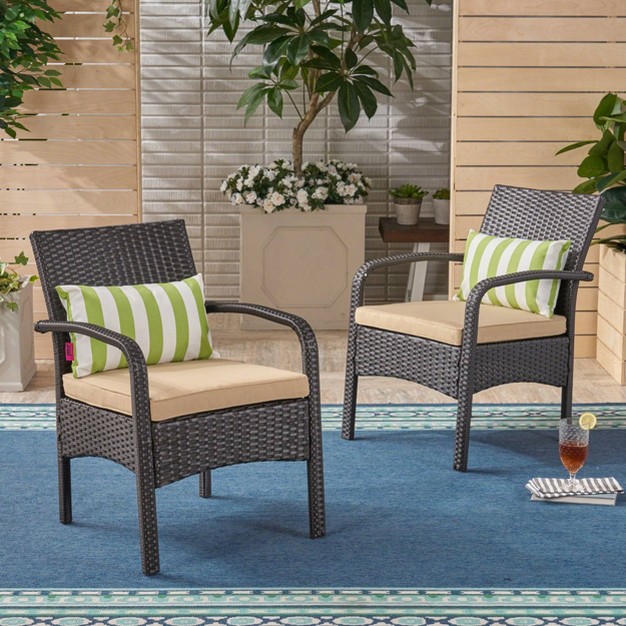 Cordoba 2pk Wicker Club Chairs Brown Christopher Knight Home