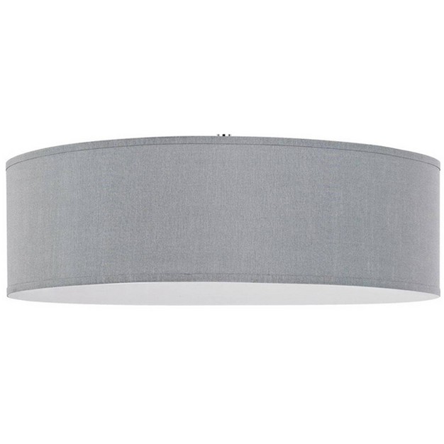 X 18 quot X 14 quot Led Metal Dimmable Pendant With Diffuser And Hardback Fabric Shade Gray Cal Lighting