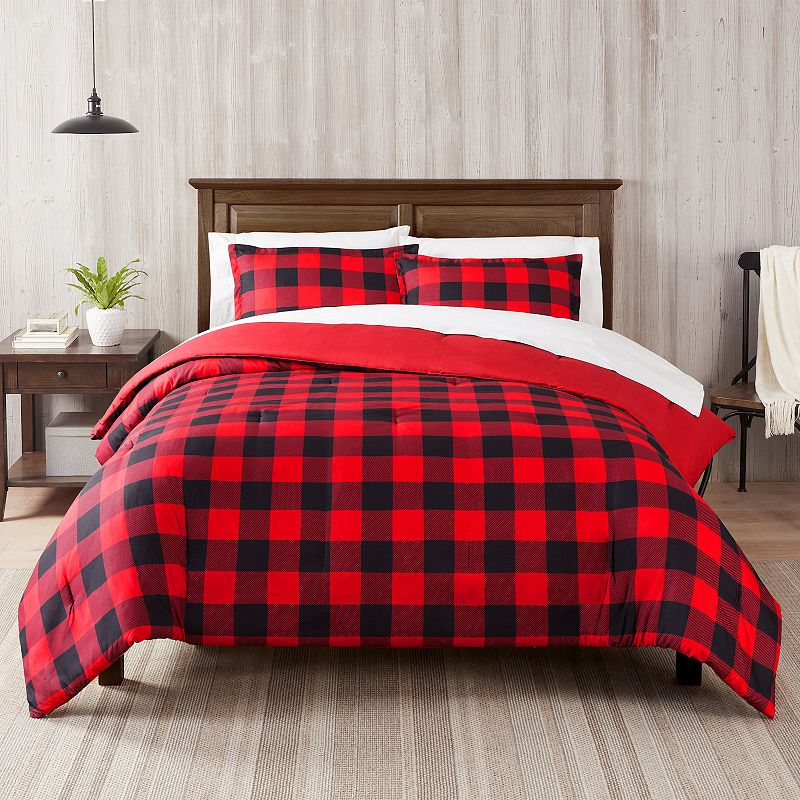 Serta? Simply Clean Alex Buffalo Check Plaid Antimicrobial Comforter Set with Sheets