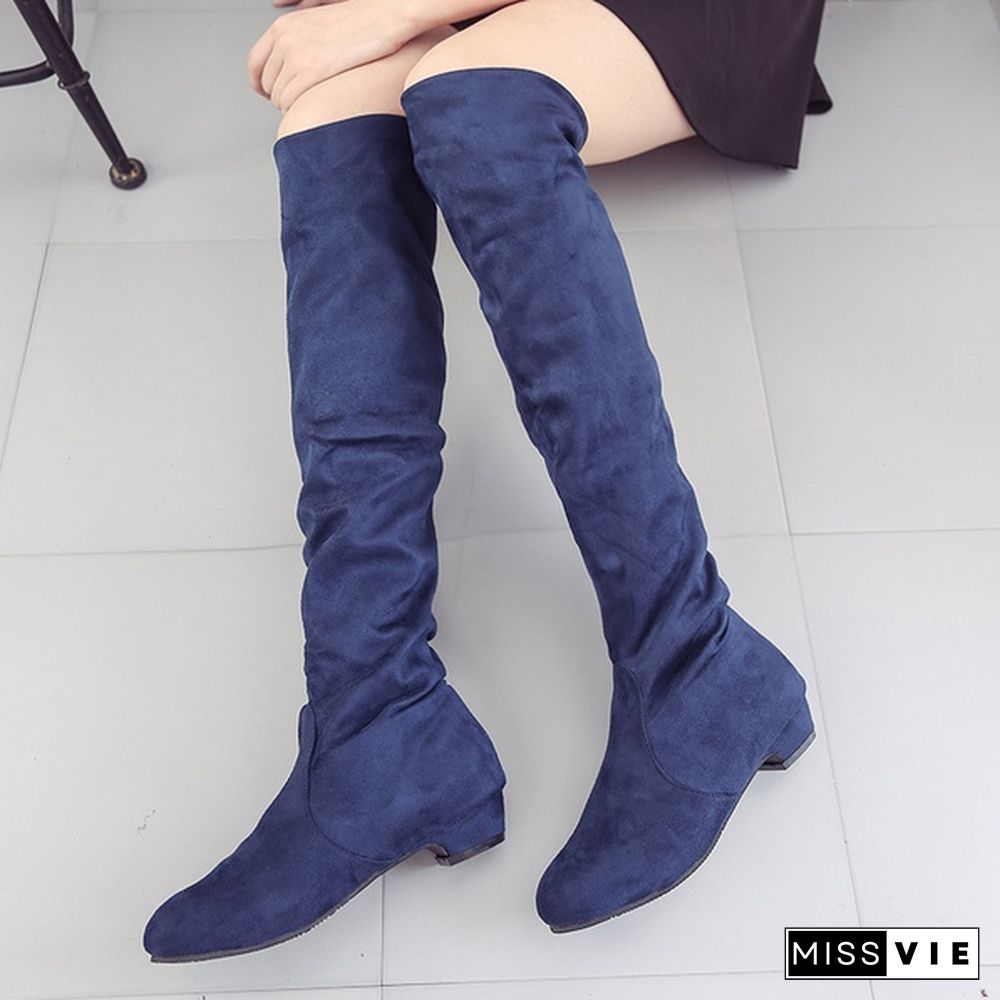 Winter Women Suede Over The Knee Thigh Knight Long Boots High Heels Shoes