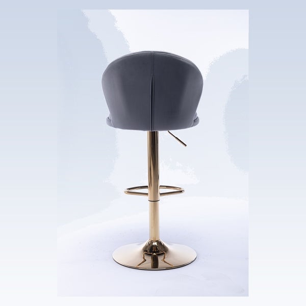 Modern Set of 2 Bar Stools with Footrest and Base