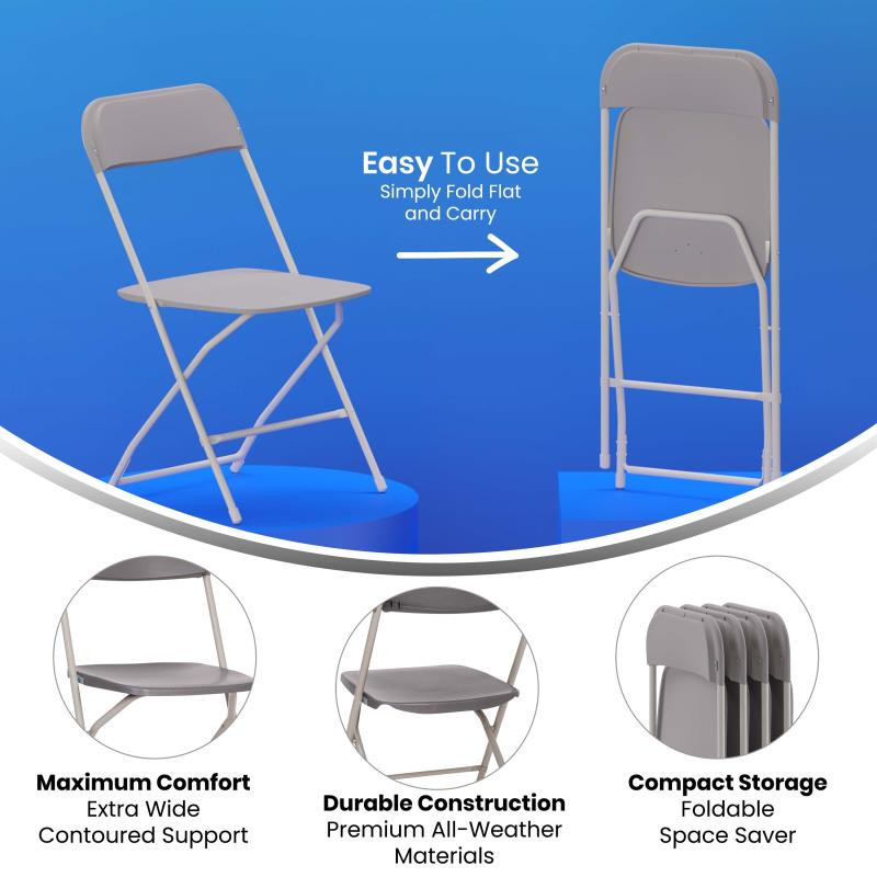 Hercules Big  ampTall Commercial Folding Chair/Extra Wide 650LB. Capacity 4 Pack   Transitional   Folding Chairs And Stools   by Pot Racks Plus  Houzz