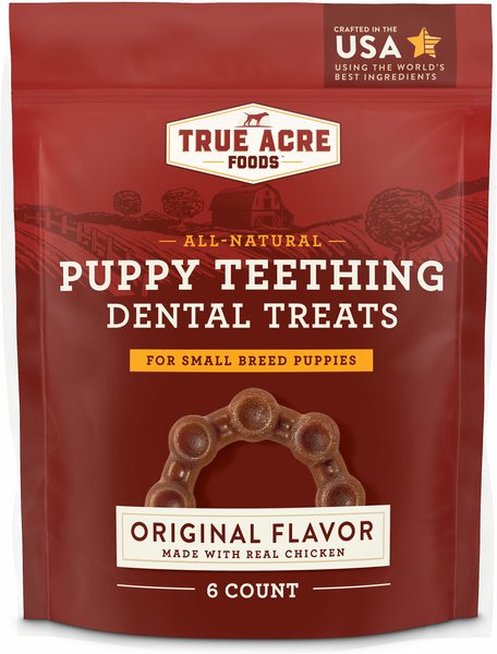 True Acre Foods All-Natural Puppy Dental Teething Ring Original Flavor Dental Dog Treat