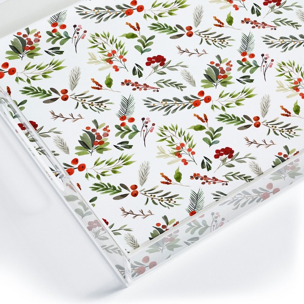 Marta Barragan Camarasa Christmas Botany 001 Acrylic Tray Deny Designs