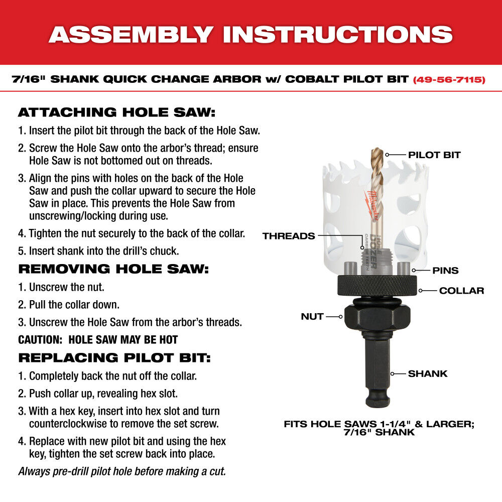 MW HOLE DOZER Door Lock Installation Hole Saw Kit 49-22-4073 from MW