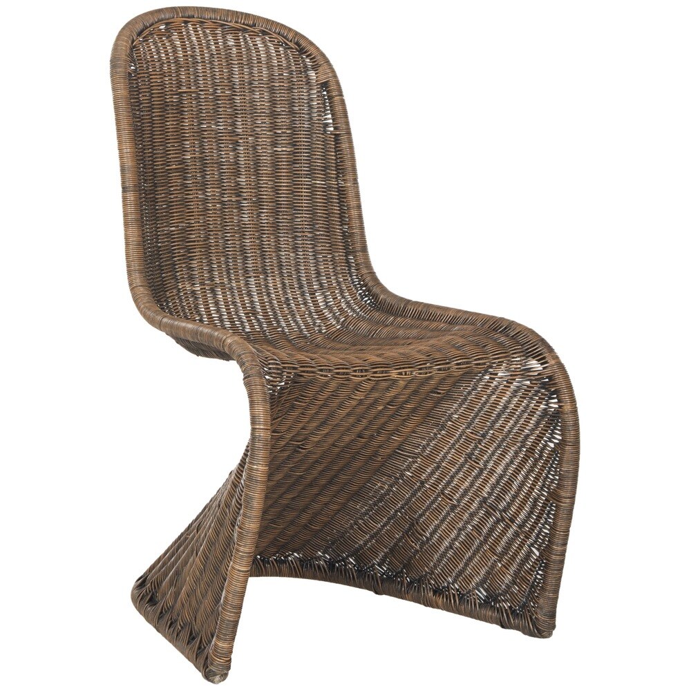 SAFAVIEH Dining Rural Woven Tana Brown/ Multi Wicker Dining Chairs (Set of 2)