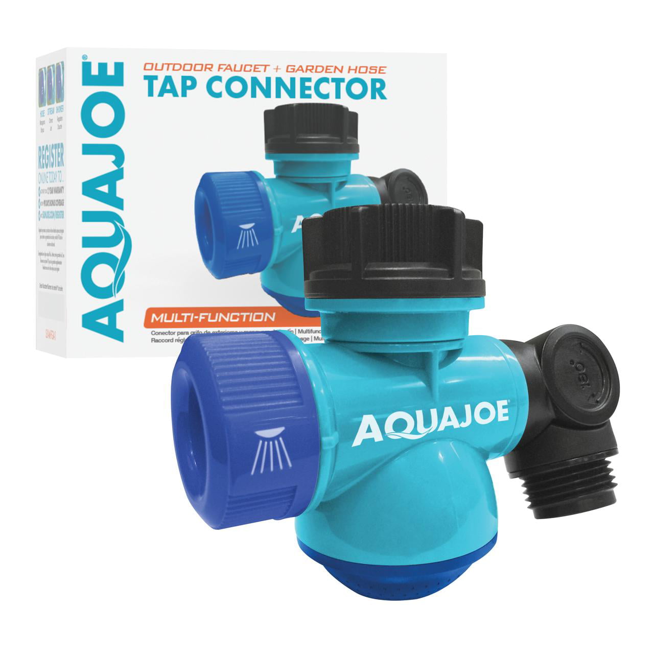 Aqua Joe Multi-Function Outdoor Faucet and Garden Hose Tap Connector