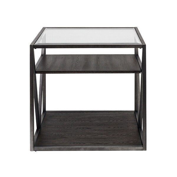 Arista Cobblestone Brown with Grey Dusty Wax Hang-up End Table