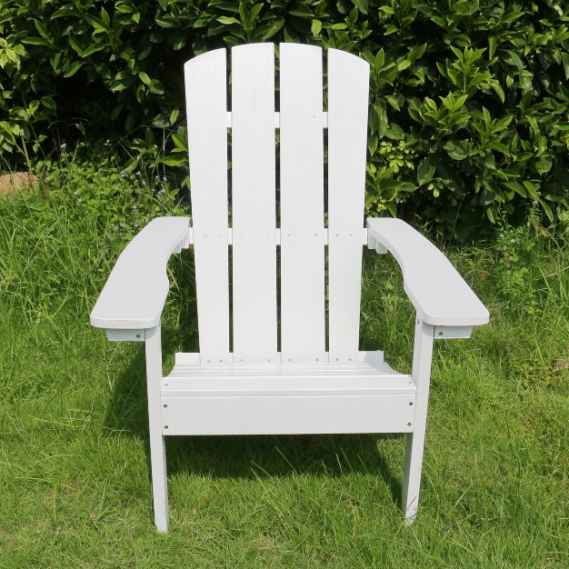 Lakeside Faux Wood Adirondack Outdoor Portable Chair White Merry Products