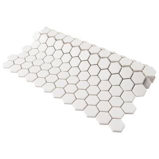 Merola Tile Gotham 1 in. Hex White 10-14 in. x 11-34 in. Unglazed Porcelain Mosaic (8.56 sq. ft. Case) FXLGHWT