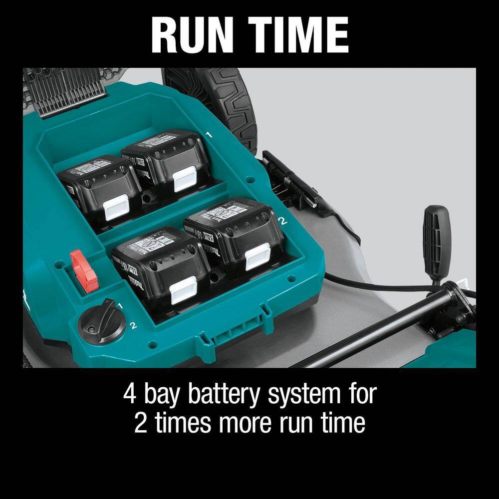 Makita 21 in. 18-Volt X2 (36-Volt) LXT Lithium-Ion Cordless Walk Behind Push Lawn Mower Kit with 4 Batteries (5.0 Ah) XML07PT1