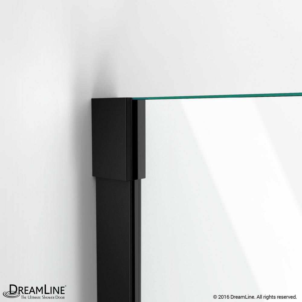 DreamLine Unidoor-X 58-58.5 in. x 58 in. Frameless Hinged Tub Door in Satin Black D58580-09