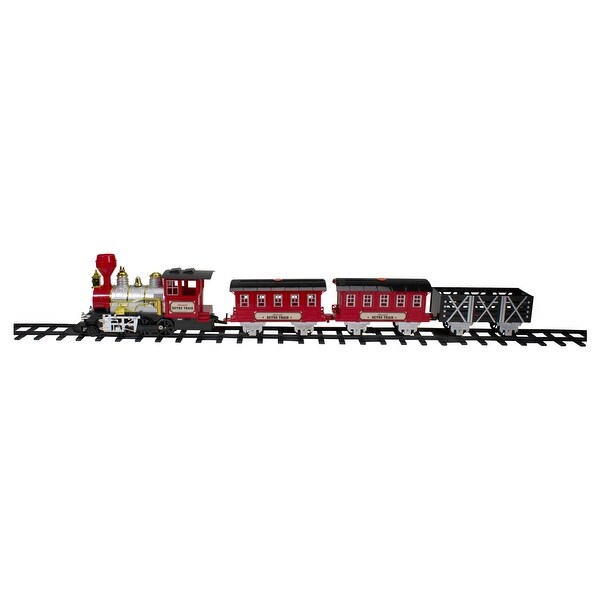 24Piece Battery Operated Lighted and Animated Christmas Train Set with Sound