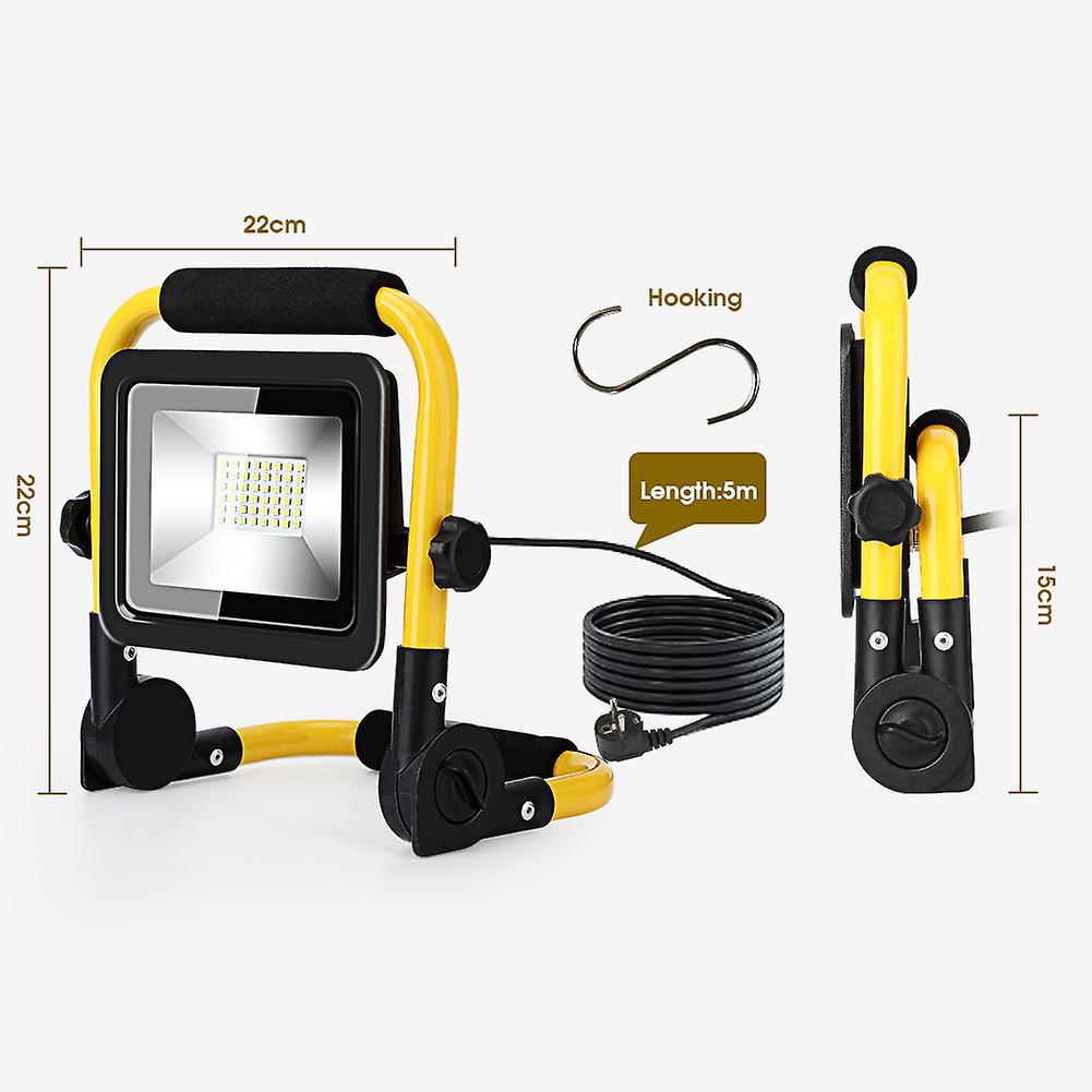 Portable Led Flood Light Ip65 Waterproof Spotlight 5m Wire Plug Emergency Lights Stand