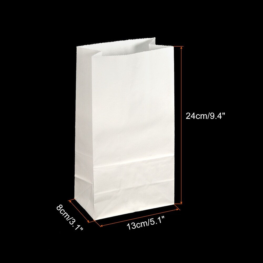 Paper Bags White Paper Grocery Bag 3lb 5.1x3.1x9.4 Inch 60g  Pack of 50