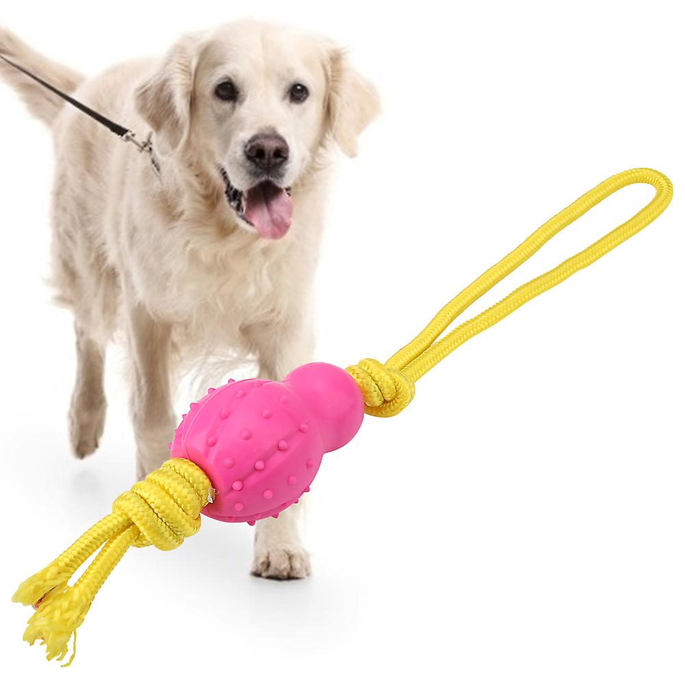 Latex Material Pet Toy Elastic Dog Chew Training Rope Ball Tooth Cleaning Tool(rose Red)