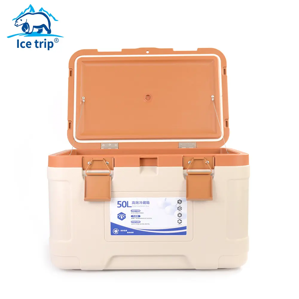 Custom Logo Hiking Fishing Camping 50L Hard Cooler Beer Ice Cooler Box Hard Cooler Box