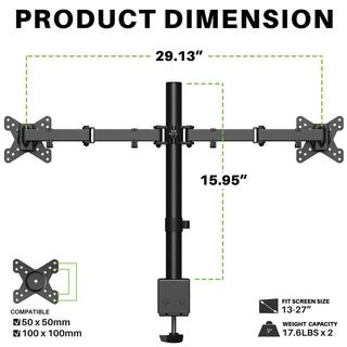 USX MOUNT Dual Monitor Arm Desk Mount Fits for Most 13 in. - 27 in. LED FlatCurved Monitors HAS402