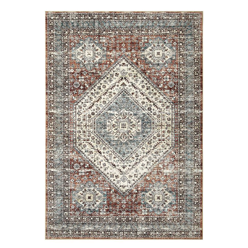 Glowsol Traditional Rectangle Area Rug Washable Throw Carpet