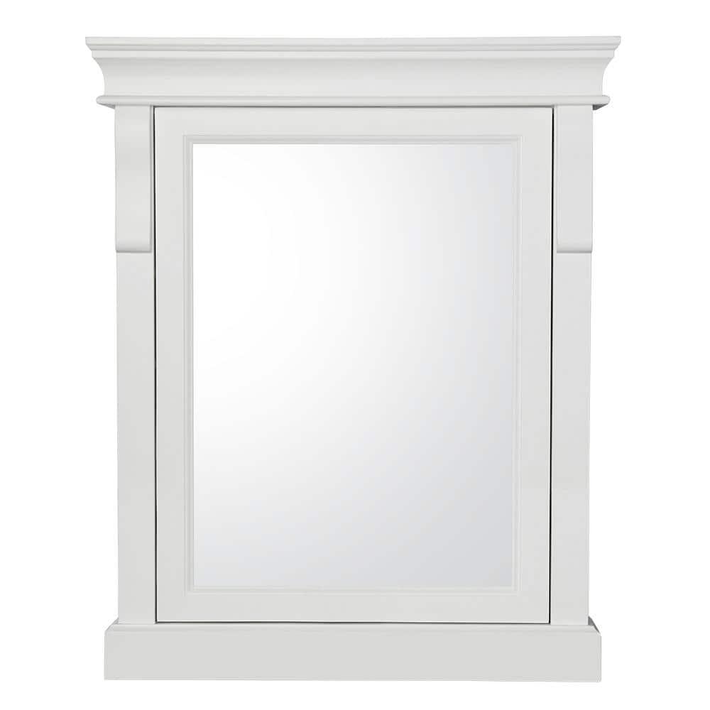 Home Decorators Collection Naples 25 in W x 31 in H x 8 in D Framed SurfaceMount Bathroom Medicine Cabinet in White