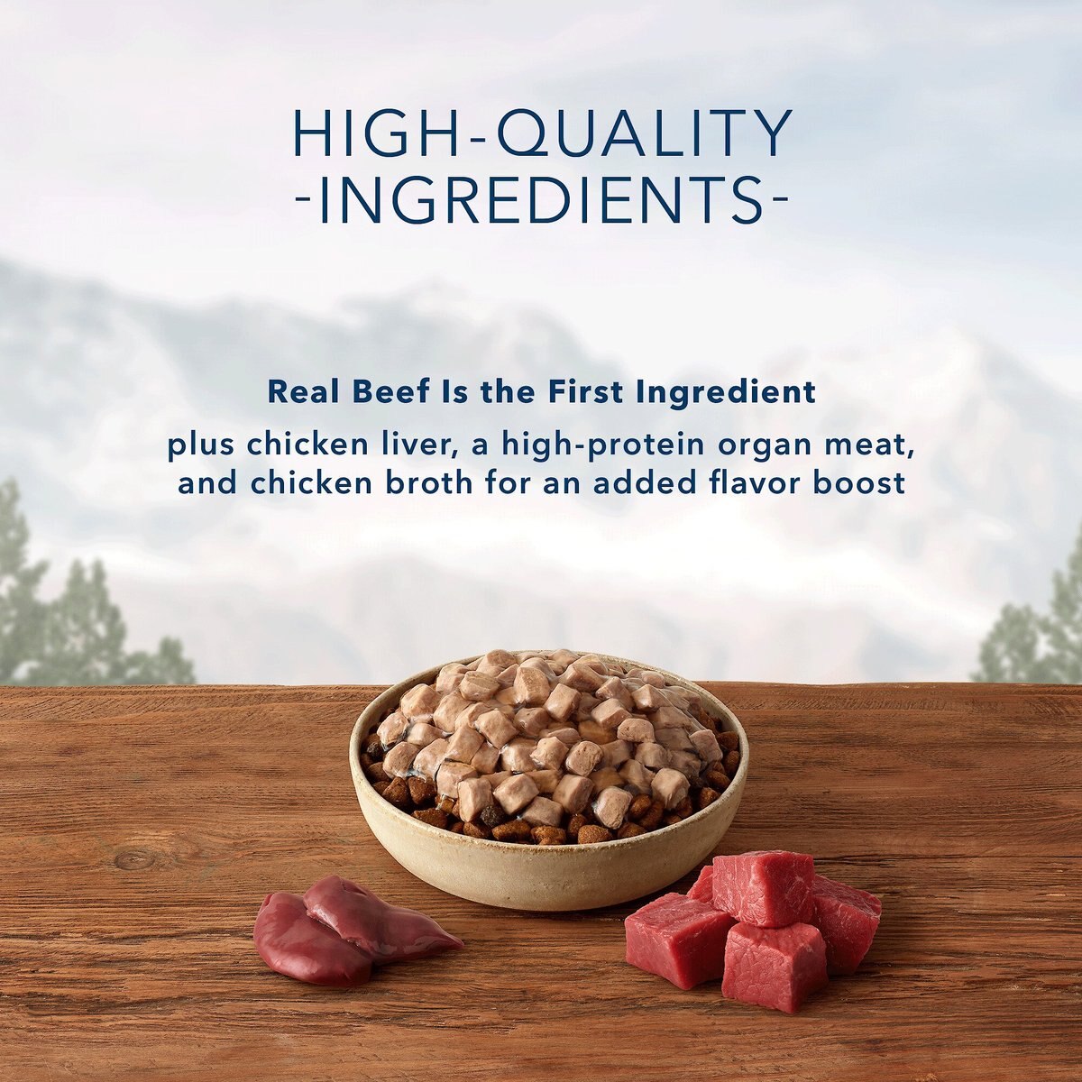 Blue Buffalo Wilderness Trail Toppers Wild Cuts Chunky Beef Bites in Hearty Gravy Grain-Free Dog Food Topper