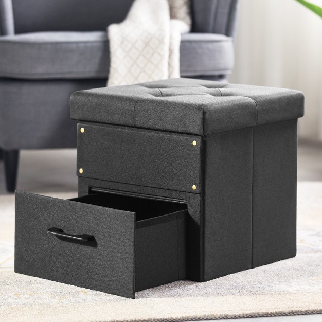 Cube Stockbox Collapsible Ottoman With Storage Drawer Mellow