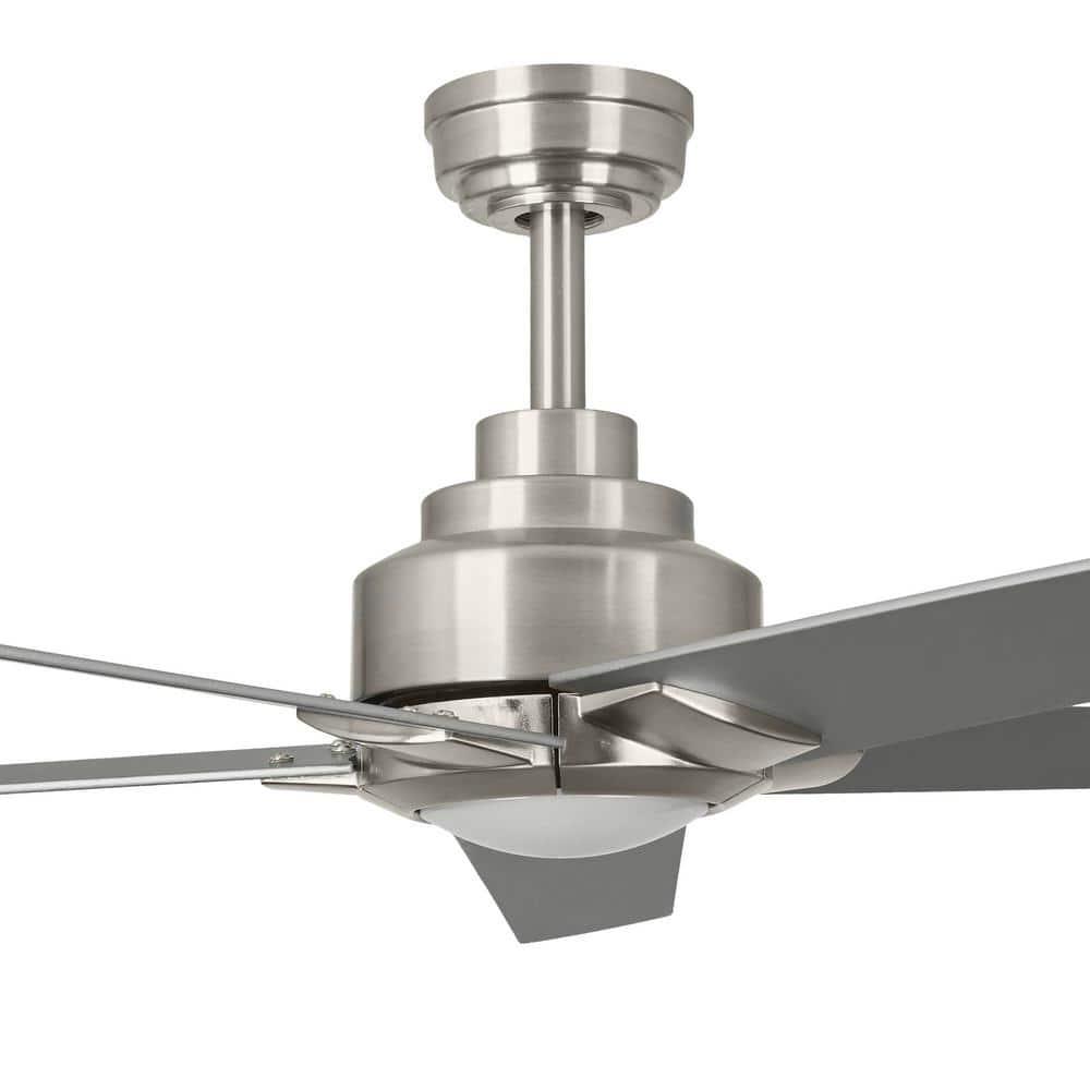 Home Decorators Collection Mickelson 52 in LED Indoor Brushed Nickel Ceiling Fan with Light