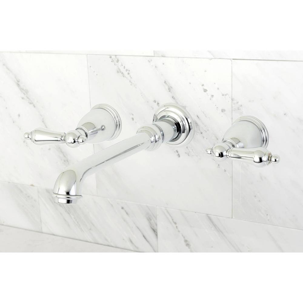 Kingston Brass English Country 2-Handle Wall-Mount Vessel Bathroom Faucet in Polished Chrome HKS7121AL