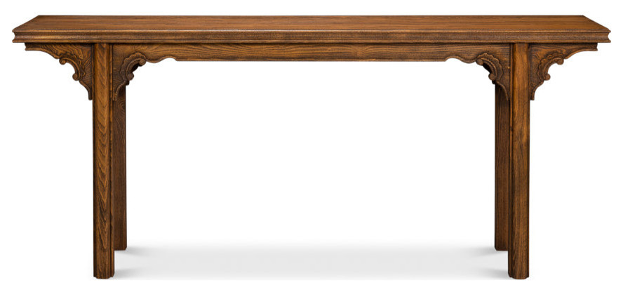 Equestrian Console Table Reclaimed Wood   Transitional   Console Tables   by Sideboards and Things  Houzz