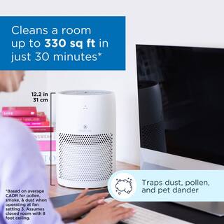 MEDIFY AIR Air Purifier with H13 True HEPA Filter 330 sq. ft. Coverage 99.9% Removal to 0.1 Microns Black (1-Pack) MA-22-B1