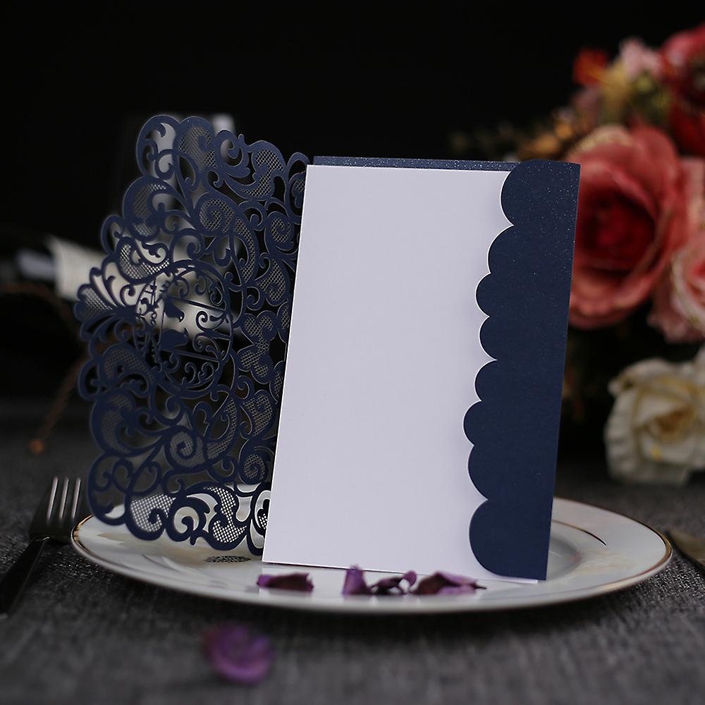 Blue With 10pcs Inner Sheets 10pcs Pearl Paper Floral Invitation Card Sets With Blank Inner Sheets For Wedding Birthday Party Anniversary