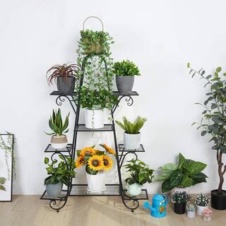 AESOME 50.6 in. x 36.5 in. x 9.8 in. Indoor Metal Plant Stand Planter Storage Rack Potted Plant Shelf Display Holder 9-Tier HJ468-V1