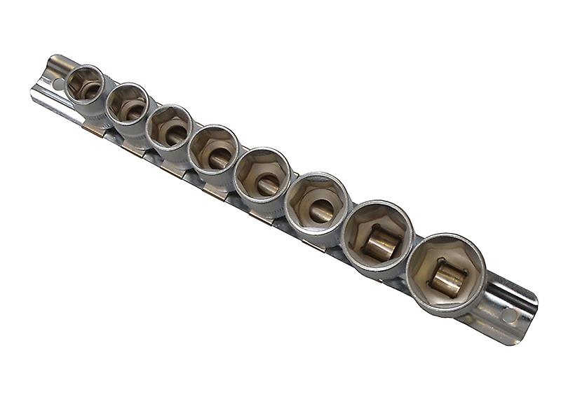 BlueSpot Tools Sockets On Rail Set of 8 Metric 3/8in Drive B/S01524