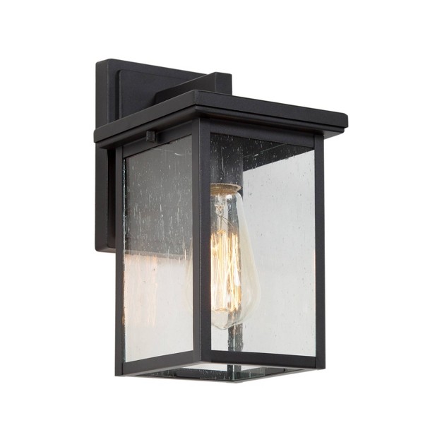 Metal seeded Glass Square Outdoor Wall Light Matte Black Lnc