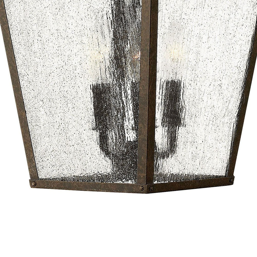 3 Light Large Outdoor Hanging Lantern in Traditional Style 11 inches Wide By 23.25 inches High-Aged Zinc Finish-Incandescent Lamping Type Bailey