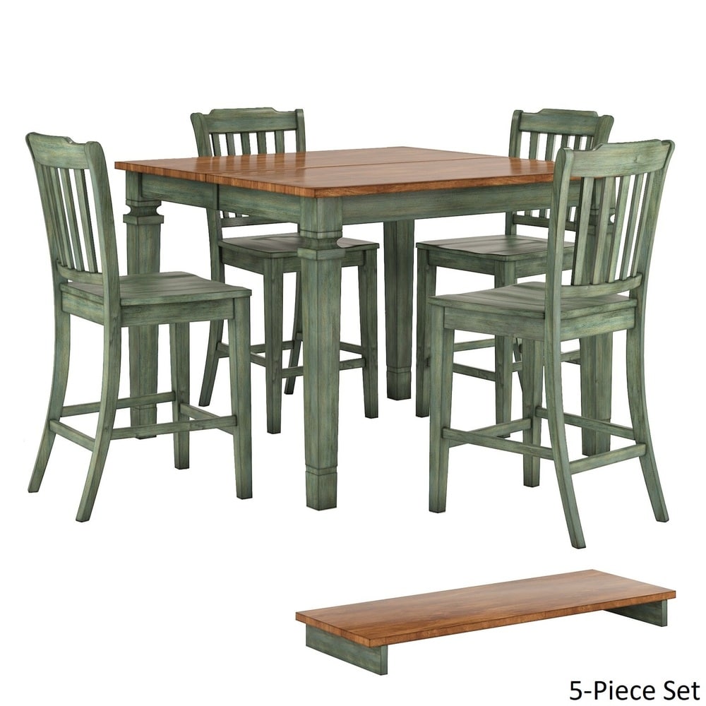 Elena Extendable Counter Height Dining Set with Slat Back Chairs by iNSPIRE Q Classic