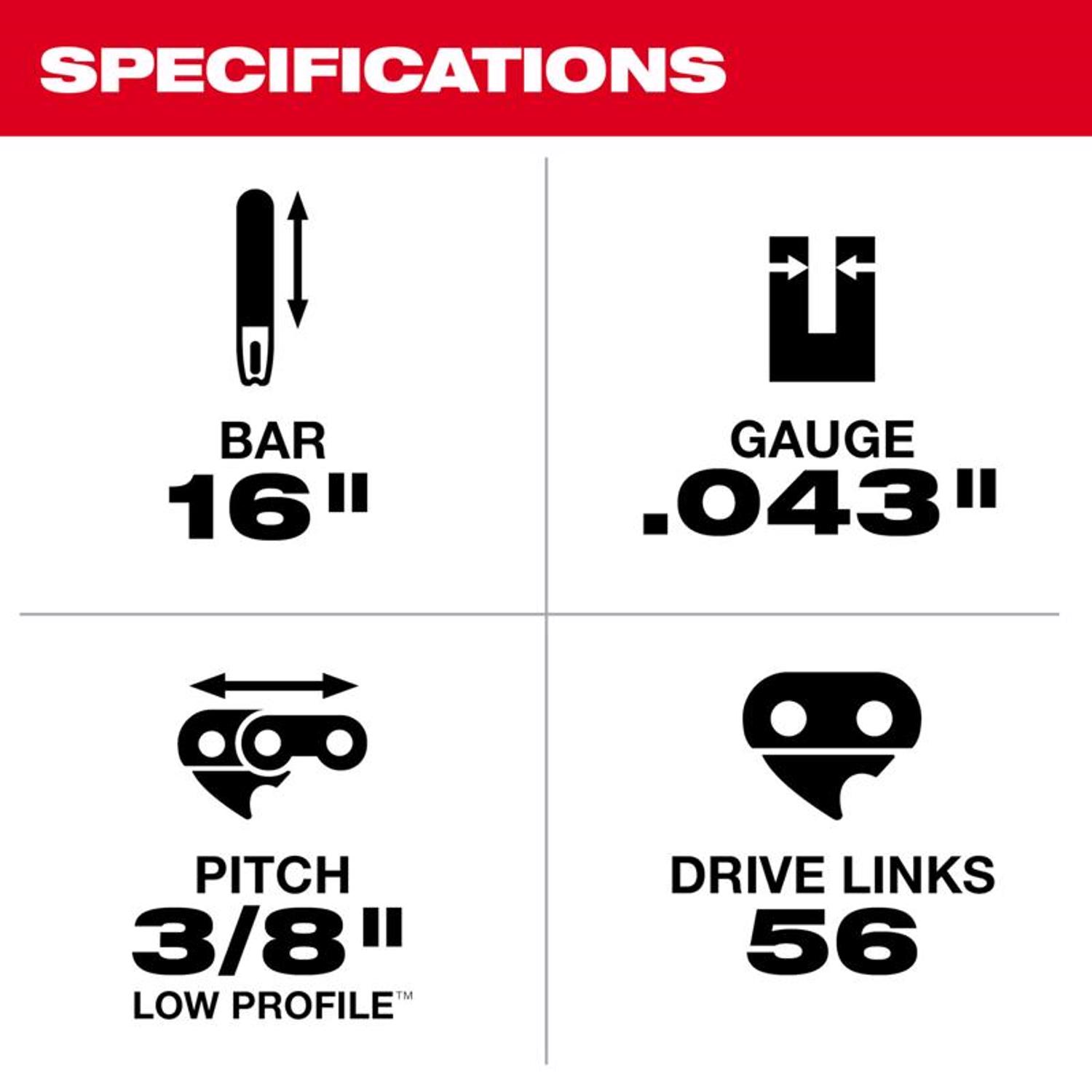 MW 16 in. 56 links Chainsaw Chain